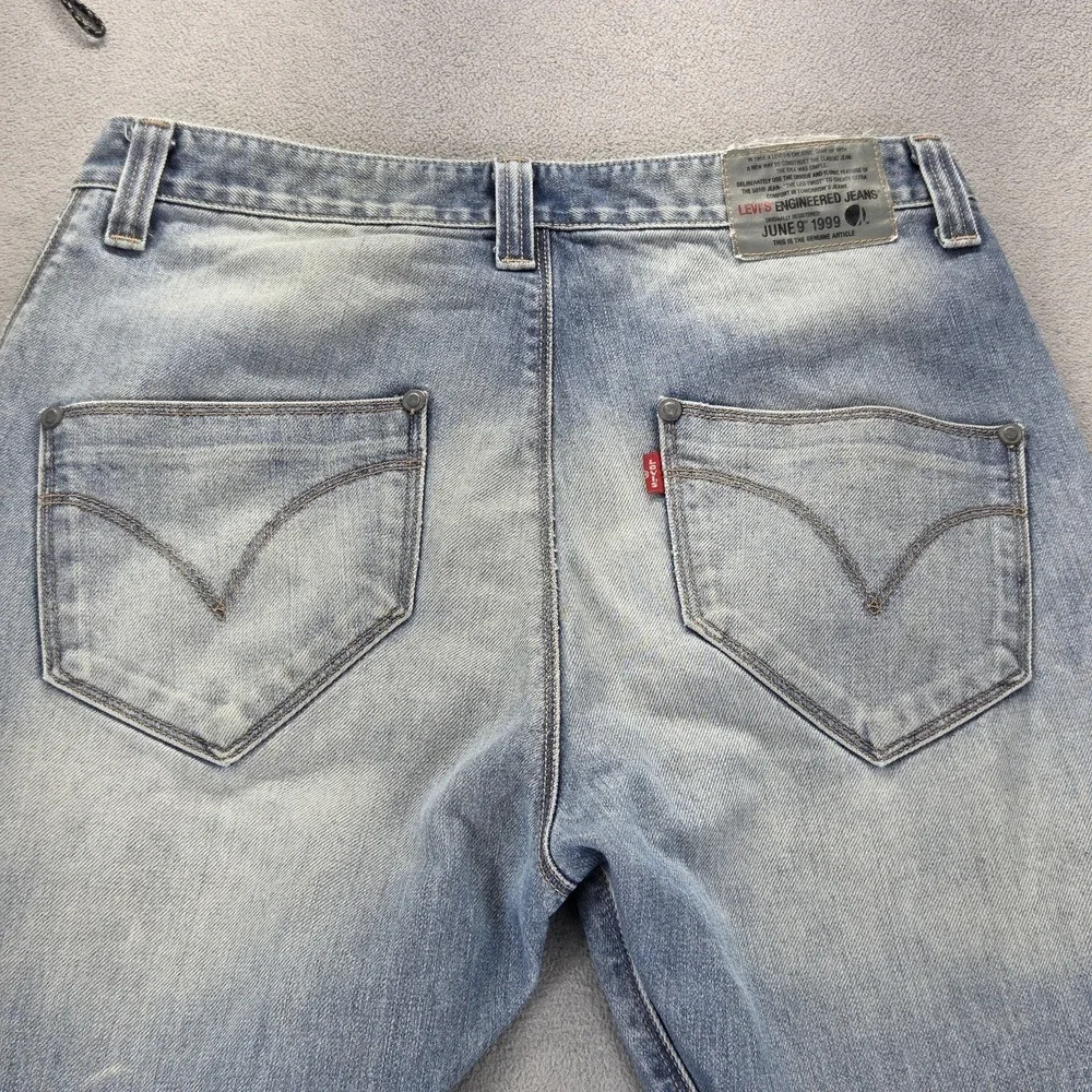 Vintage Levis Engineered Jeans 10th Anniversary Altered‎ Hem Stains Fits 30x27